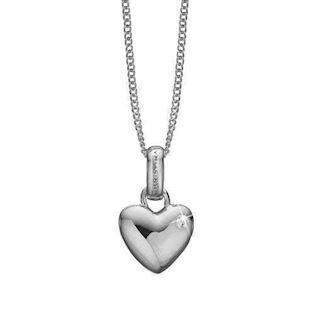 Christina Collect 925 Sterling Silver Big Love Butted Heart with 2 White Topaz, 40-55 cm